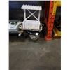 Image 1 : PAPER CUTTER, TRACTOR SEAT, WIRE TRAY, 2 BASKETS AND DECORATIVE SHELF