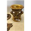 Image 2 : Cherubs bird bath signed with spinning loom wall hanging