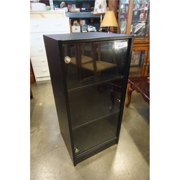 Black glass door stereo cabinet