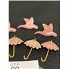 Image 3 : Rhodonite (Gemstone) Brooches. Birds and Umbrellas
