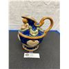 Image 2 : Vintage Handpainted Signed Majolica Pitcher Approx 7' tall
