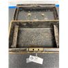 Image 2 : Vintage Cash Box with Key and Carrying Handle on Lid