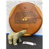 Image 1 : Carved and Polished Polar Bear with Yukon Territory handcrafted Plaque, Beautiful Items