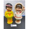 Image 1 : Vintage 1960's Regal Canada Kimmie Eskimo Plastic Coin Bank and Native Plastic Coin Bank