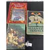Image 1 : 3 Old Hardcover Books 1907 The Swiss Family Robinson, 1946 Robinson Caruso, and Gullivers Travels in
