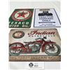 Image 2 : 3 Newer Tin Signs Texaco, Indian Motorcycle and Tractor Parking only
