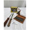 Image 1 : Vintage Kitchen Lot ofKnife Sharpening Stone, Shredder/Slicer Etc