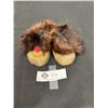 Image 1 : Vintage Seal Skin Baby Moccassins With Fur Trim