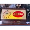 Image 2 : Vintage Light Up Alpha Dairy Clock. Lights Up Clock Sometimes Works