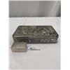 Image 1 : Nice Vintage Teniers Embossed Tin With Old Gillette Razor Box