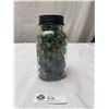 Image 1 : Old Mason Jar full of Old Marbles Various Sizes