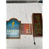 Image 1 : Light Up Vintage Whiskey Sign and 2 Beer Signs