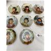 Image 2 : 8 Assorted Vintage Small Native American Collector Plates,Signed In Boxes, On Stands.