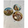 Image 1 : 3 Franklin Mint Native American Collector Plates with COA's 24k Gold Numbered
