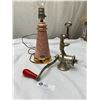 Image 1 : Mid Century Ceramic Table Lamp and Kitchen Grinder