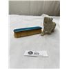 Image 1 : Antique Sterling Silver Guilloche Art Deco Vanity Clothing Brush 1926 + a Soapstone Lion