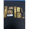 Image 1 : Very Good Lot of Antique Brass Cabinet Locks and Bolts