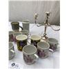 Image 2 : Vintage Dish Lot of Coffee Mugs, Candle Sticks, Etc