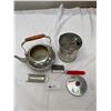 Image 2 : Vintage Kitchen Lot, Kettle, Sifter Etc