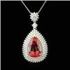 Image 1 : 18K Gold 12.31ct Tourmaline & 2.42ctw Diamond Pend