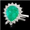 Image 2 : 18K Gold 2.32ct Emerald & 0.56ctw Diamond Ring