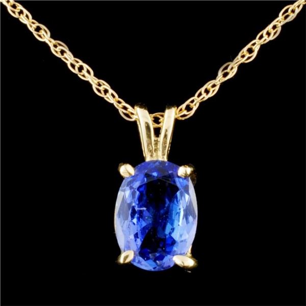 14K Gold 0.88ct Tanzanite Pendant