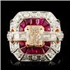 Image 1 : 18K Gold 1.14ct Ruby & 2.05ctw Diamond Ring