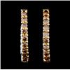 Image 2 : 14K White Gold 1.38ctw Fancy Color Diamond Earring