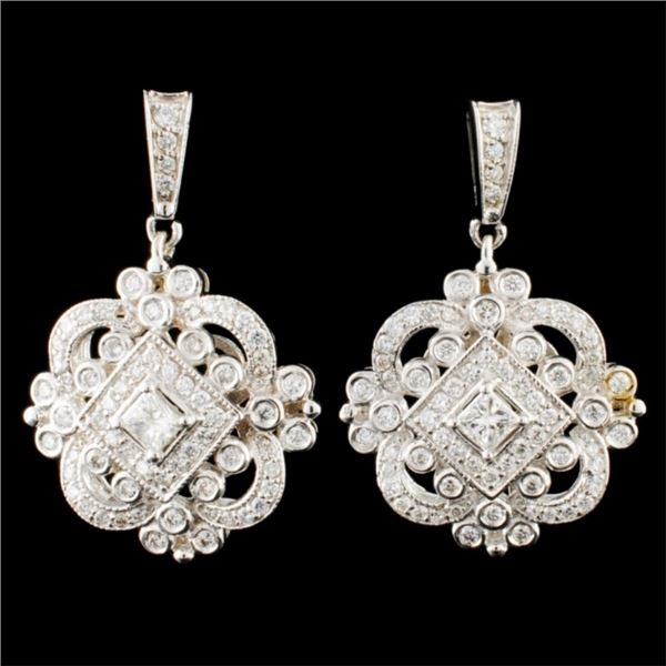 14K Gold 1.68ctw Diamond Earrings