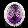 Image 1 : 18K Gold 34.00ctw Amethyst & 4.08ctw Diamond Ring