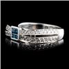 Image 2 : 14K White Gold 0.64ctw Fancy Color Diamond Ring