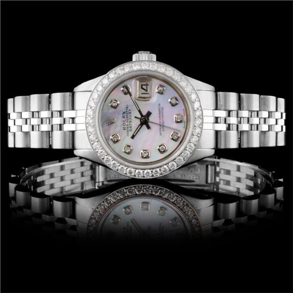 Rolex SS DateJust Ladies Diamond Wristwatch