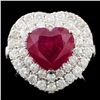 Image 1 : 18K Gold 4.22ct Ruby & 1.81ctw Diamond Ring