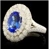 Image 2 : 18K Gold 4.02ct Tanzanite & 2.57ctw Diamond Ring