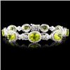 Image 1 : 14K Gold 16.40ctw Peridot & 2.75ctw Diamond Bracel