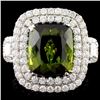 Image 1 : 18K Gold 7.68ct Tourmaline & 1.87ctw Diamond Ring