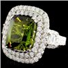 Image 2 : 18K Gold 7.68ct Tourmaline & 1.87ctw Diamond Ring