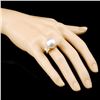 Image 3 : 18K Gold 16.00MM Pearl & 1.24ctw Diamond Ring