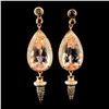 Image 1 : 18K Gold 6.74ct Morganite & 1.16ctw Diamond Earrin