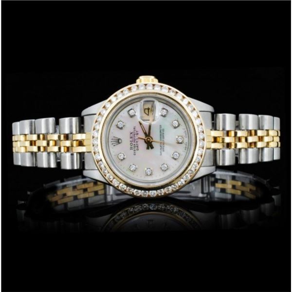 Rolex YG/SS DateJust Diamond Ladies Watch