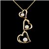 Image 1 : 14K Gold 0.22ctw Diamond Pendant