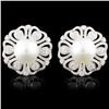 Image 1 : 18K Gold 11MM Pearl & 2.04ctw Diamond Earrings