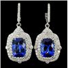 Image 1 : 18K Gold 9.51ct Tanzanite & 2.37ct Diamond Earring