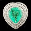 Image 1 : 18K Gold 8.01ct Emerald & 2.85ctw Diamond Ring