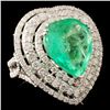 Image 3 : 18K Gold 8.01ct Emerald & 2.85ctw Diamond Ring