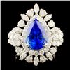 Image 1 : 18K Gold 3.21ct Tanzanite & 1.99ctw Diamond Ring