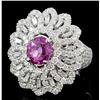 Image 2 : 18K White Gold 1.00ct Pink Sapphire & 3.20ct Diamo