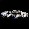 Image 1 : 14K Gold 6.84ct Sapphire & 0.27ctw Diamond Bracele