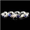 Image 2 : 14K Gold 6.84ct Sapphire & 0.27ctw Diamond Bracele
