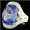 Image 2 : 18K Gold 14.46ct Sapphire & 1.94ctw Diamond Ring